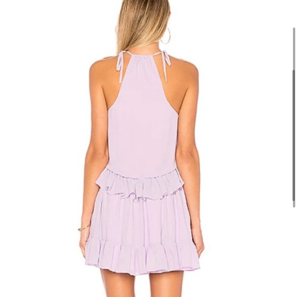 Revolve Lovers + Friends Pastel Lilac Banks Ruffle Mini Dress Size Small - Picture 2 of 10